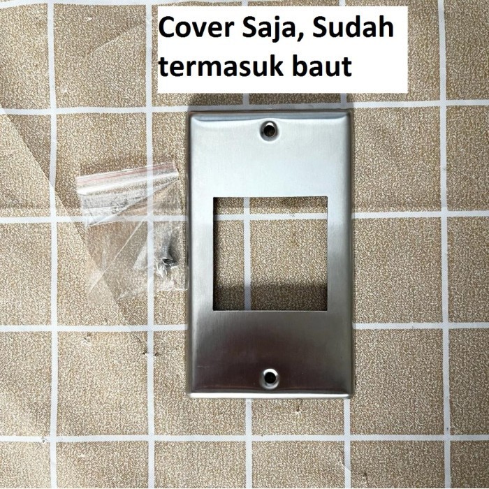 COVER FRAME PANASONIC WZ1761-8 WZ1761 STAINLESS STEEL STOP KONTAK PLAT