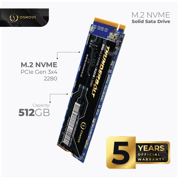 Ssd Osmous Thunderbolt M.2 Nvme 512Gb Pcie Gen3 X 4 2280 Ssd Nvme Gen3