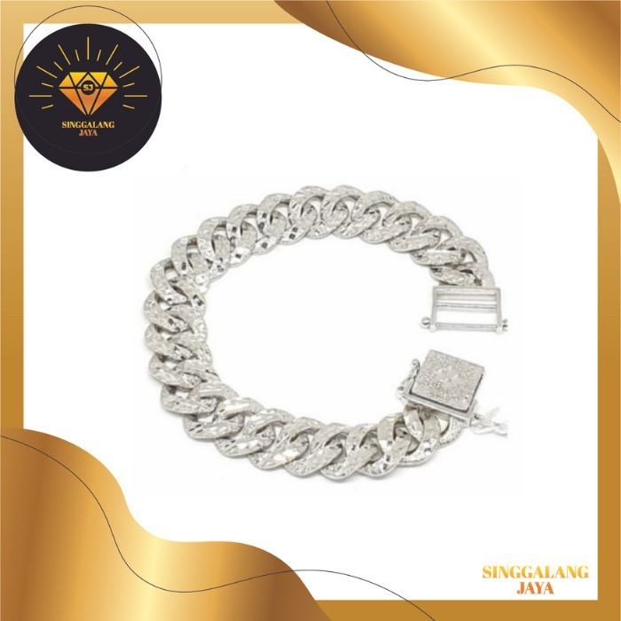 Gelang Sisik Naga Emas Putih 750 (Emas Asli)