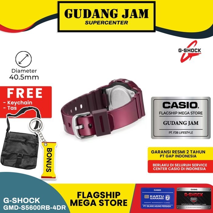 Gshock Gmd-S5600Rb-4Dr Gmd-S5600 Gmds5600Rb Gmds5600 Garansi Resmi
