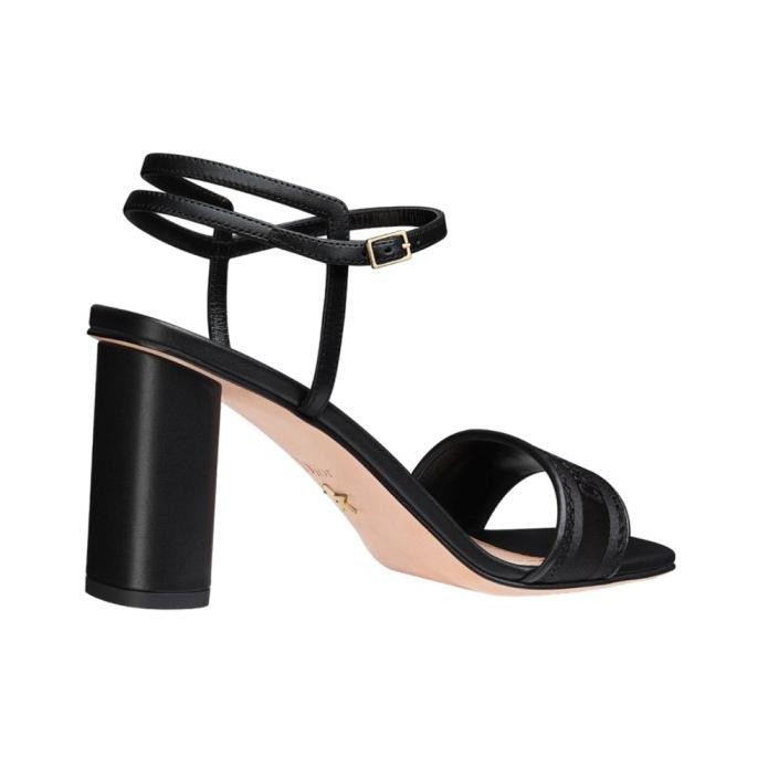 Christian Dior Dway Slingback 80Mm Heels Embroidered Satin Black