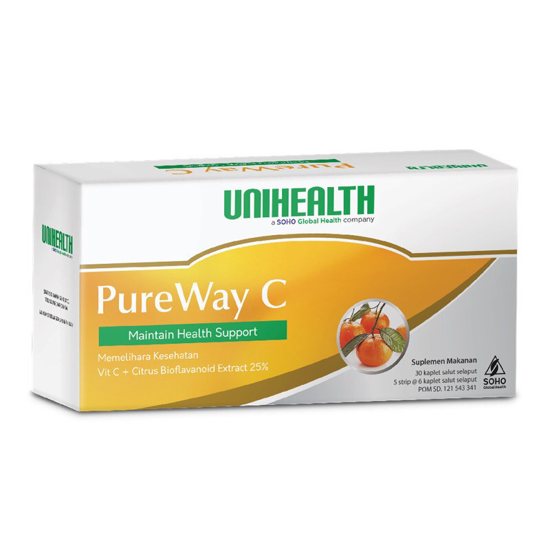 PureWay C Vitamin Kesehatan 30 Kaplet Unihealth Soho Hezzel Farm Citrus Bioflavanoid Extract
