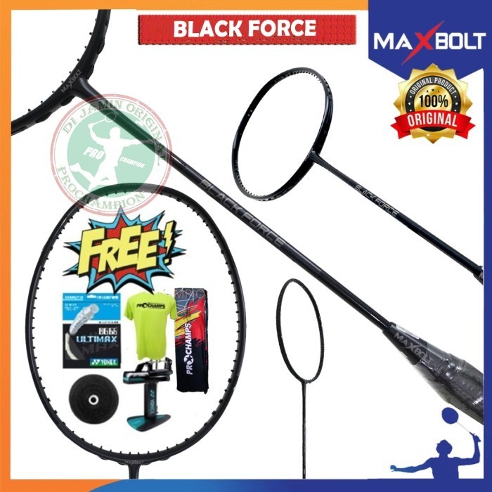 MAXBOLT BLACK FORCE RAKET BADMINTON ORIGINAL