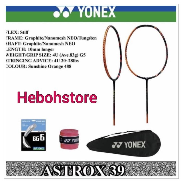Raket Badminton YONEX TERBARU ASTROX 39 KOMPLIT ORIGINAL PROMO