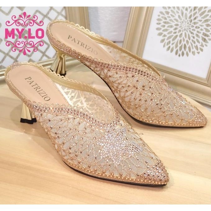 Sendal Heel Pesta Wanita Silver Selop Import Mylo Ms2A93