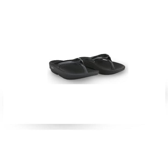 Oofos Women Sandal Oolala Thong Black Black