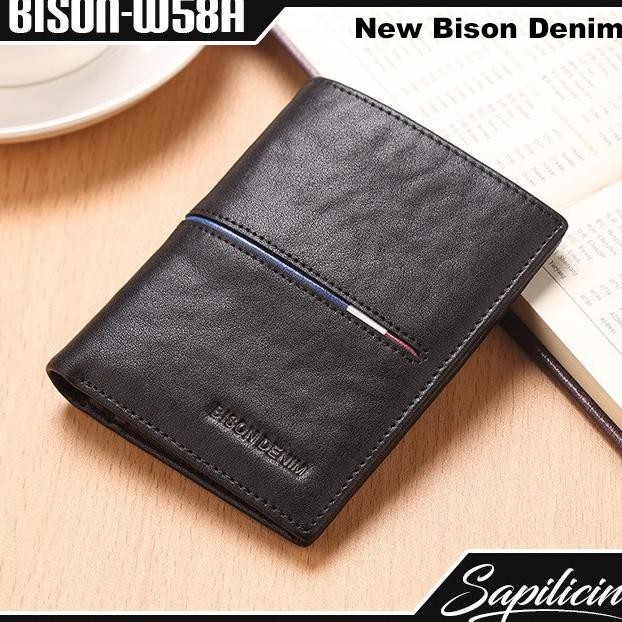 [Vertical] Dompet Kulit Pria Original Bison Denim Wallet (Bison-W58A)