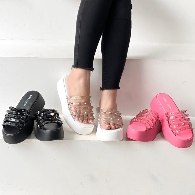 Sandal Jelly Melissa Wedges Wanita Hak Tinggi Elegant Mls038