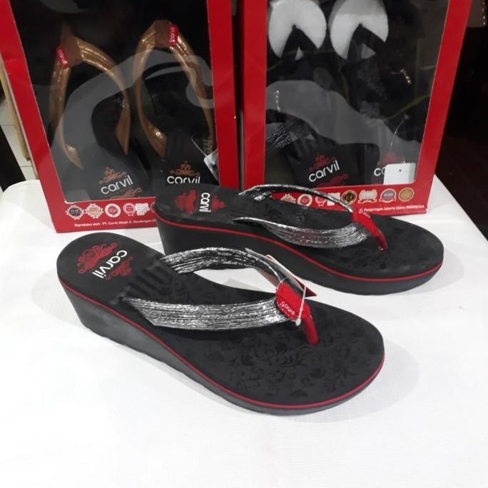 Sandal Wanita Spons Tinggi Jepit Carvil Zucca-02L