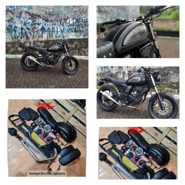 Barang Murah.Co Paket Japstyle Byson Megapro Model Ducati Scrambler Costum Costume Kostum Kastem Cas