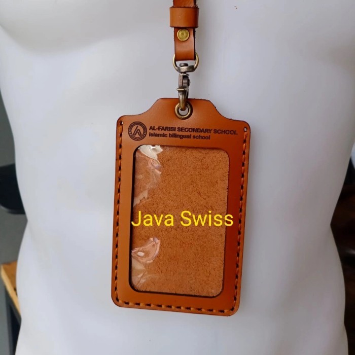 

BARANG TERLARIS name tag kulit asli custom logo nama id card asli kulit