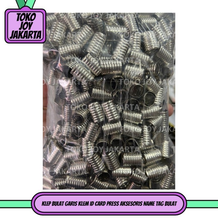 

BARANG TERLARIS Klep Bulat Garis Klem id Card Press Aksesoris Name Tag Bulat