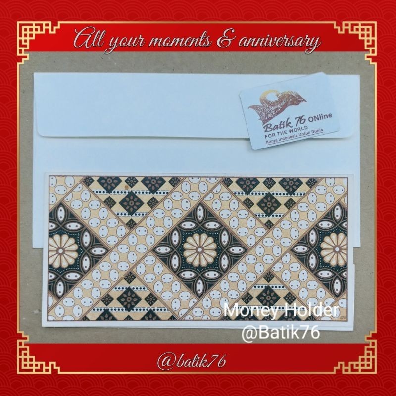 

Angpao Kartu Money Holder Batik 76 Motif Kawung Garis Coklat Tempat Uang Angpao Cek Giro Voucher ATM KartuKredit dll