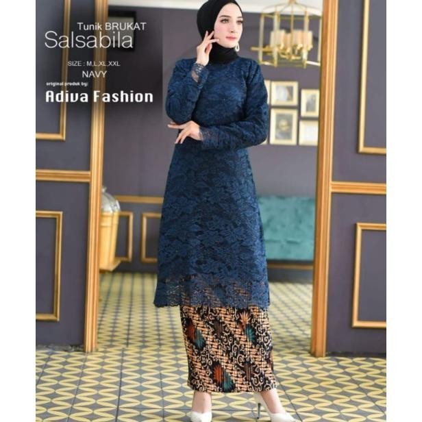 Stelan Kebaya Brukat Modern/Kebaya Wanita Modern/Kebaya Pesta/Kebaya Seragam/Kebaya Hijab/Kebaya Nik