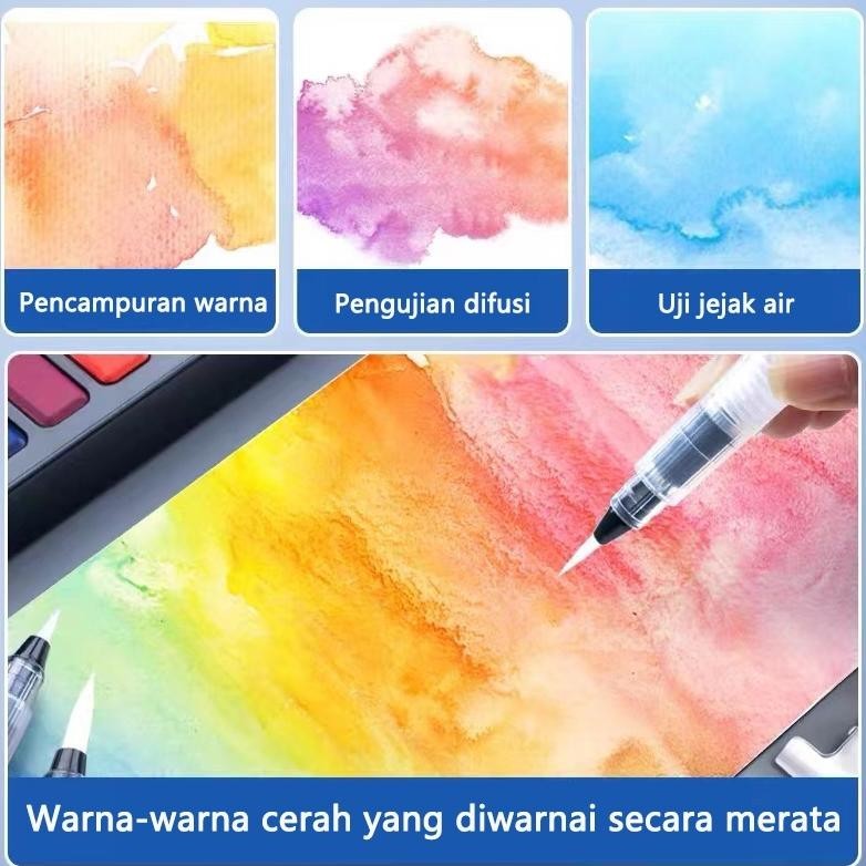 

PROMO Kaikki Watercolor Paint Set cat air warna 24/36/48 - Solid Alat Cat Air watercolor set (Termasuk Kuas dan Kertas Gambara) an-140