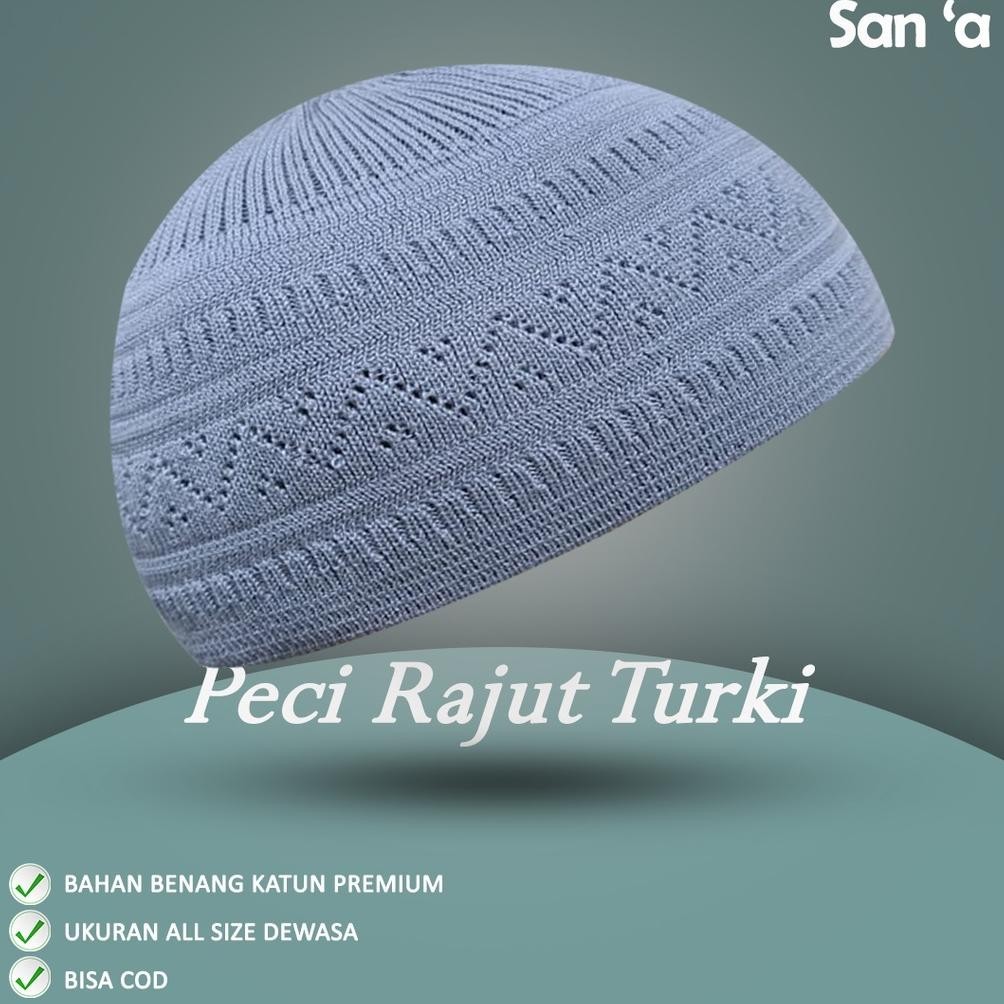 Peci Rajut Turki Dewasa Motif San'A - Kopiah Rajut Yaman Turki