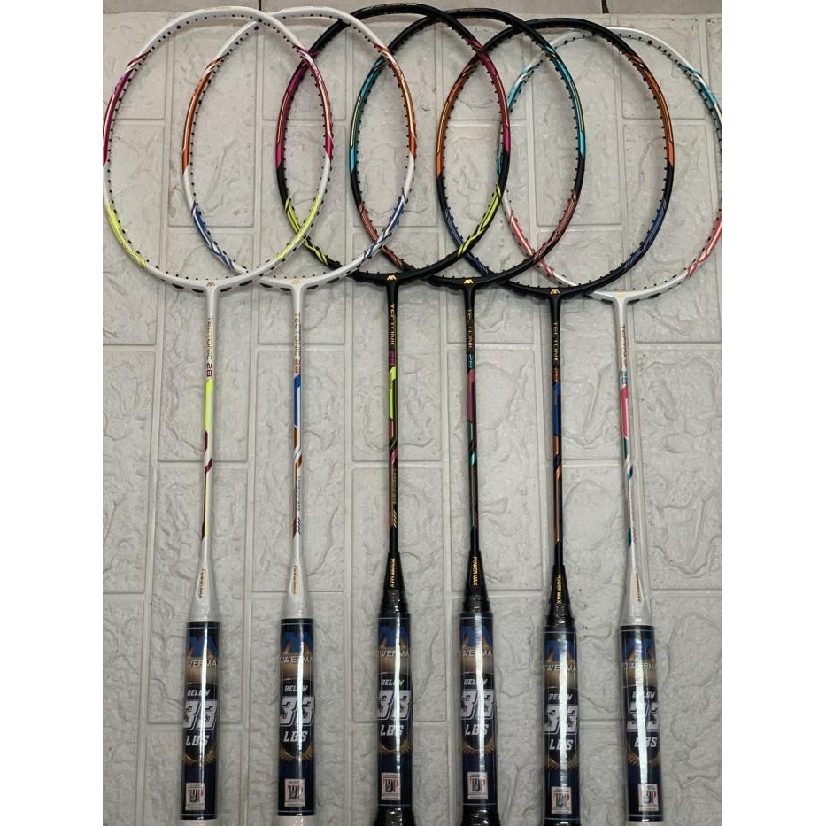RAKET BADMINTON POWER MAX POWERMAX TECTONIC 28 GRIP 5U KUAT 33 LBS ORI