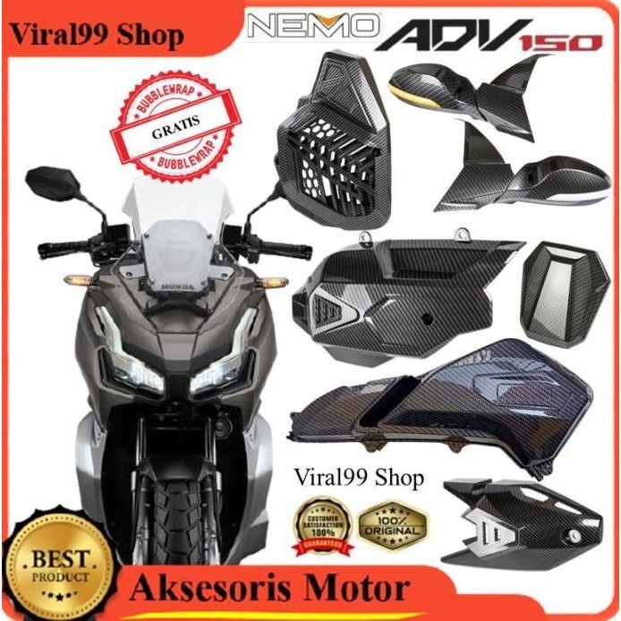 Paket Aksesoris Cover Honda Adv 150 Full Body Carbon Nemo