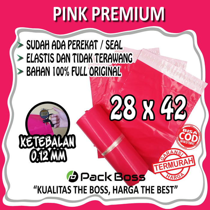 

Terlaris PREMIUM * POLYMAILER PINK 28x42 CM (+/-100 lembar) Plastik Online Shop SALE