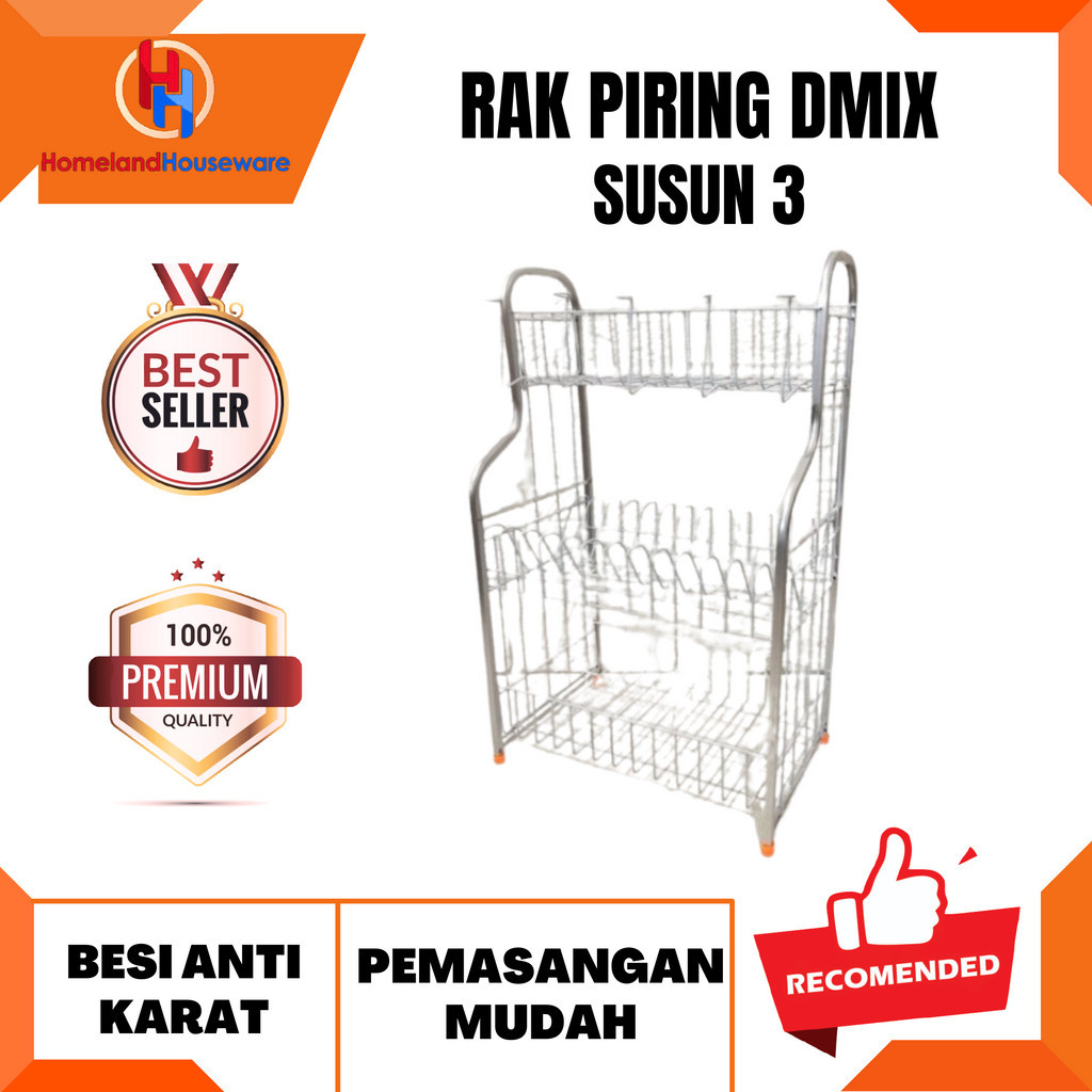 RAK PIRING DMIX SUSUN 3/RAK PIRING KECIL SUSUN 3/RAK PIRING KECIL BESI SUSUN 3