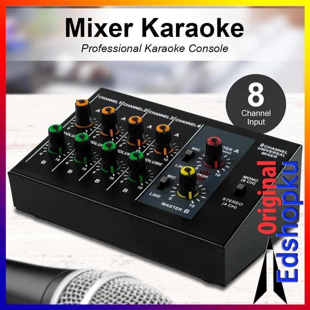 Professional Audio Console Karaoke Mixer 8 Channel Input Mic