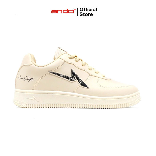 Ando Official Sepatu Sneakers Curtiz Duo Pria Dewasa - Krem/Krem