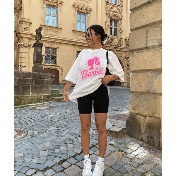 Kaos Wanita Barbie Oversize ||  Atasan Korea Anak Dewasa Wanita Pria Unisex Oversize