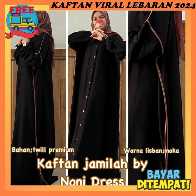 Kaftan Lebaran Mewah Premium Satin Bju Kain Pkaian Gamis Pakaian Wanita Kekinian Korean Style Abaya 