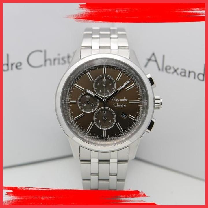 (ITP) ALEXANDRE CHRISTIE AC 6557 / AC 6557MC SILVER BROWN ORIGINAL & GARANSI