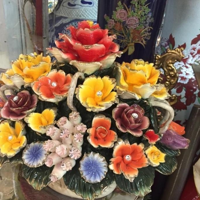 Bunga Keramik Capodimonte/ Bunga Keranjang Capodimonte / Bunga Keramik