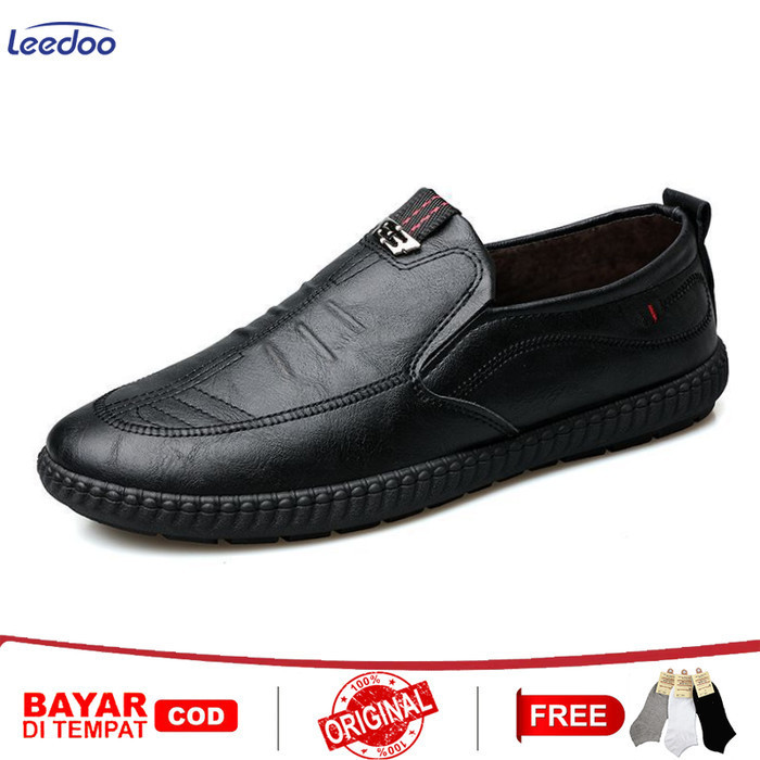 LEEDOO SEPATU SLIP ON PRIA SEPATU CASUAL FORMAL KERJA ANTI SLIP MC446