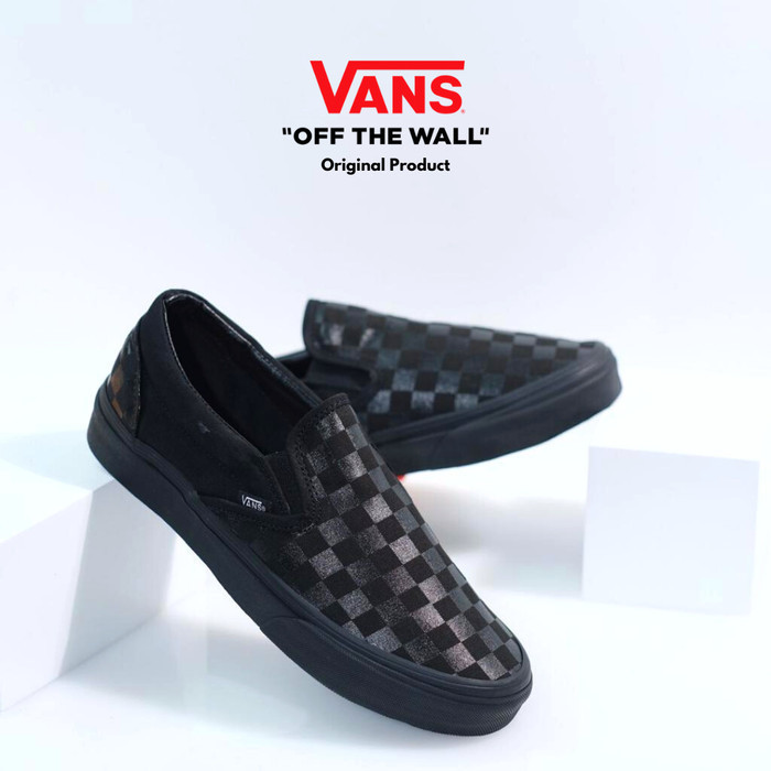 VANS SLIP ON CHECKERBOARD MONO BLACK ORIGINAL