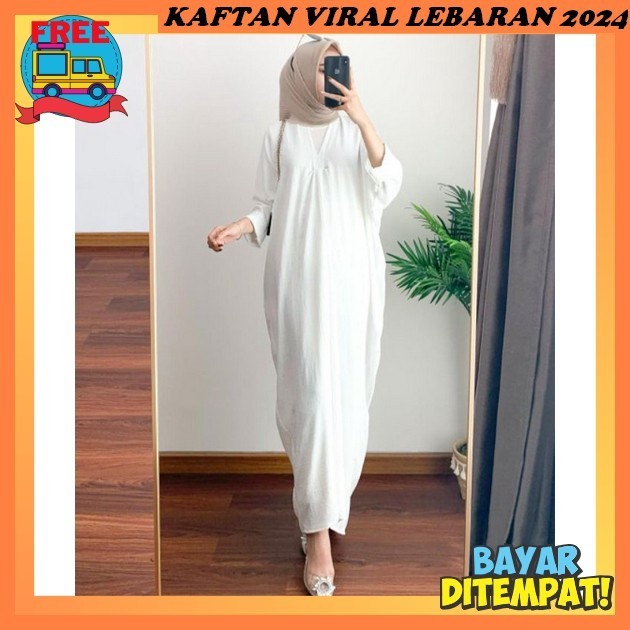 Kaftan Lebaran Mewah Premium Satin Bju Kain Pkaian Gamis Klelawar Kain Kaftan Wanita Terbaru 2024 Ko