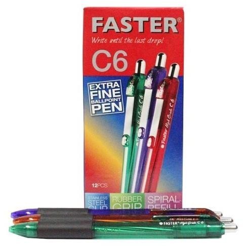 

Pulpen Bolpen Bolpoint Faster C6 Extra Fine ilmi__77