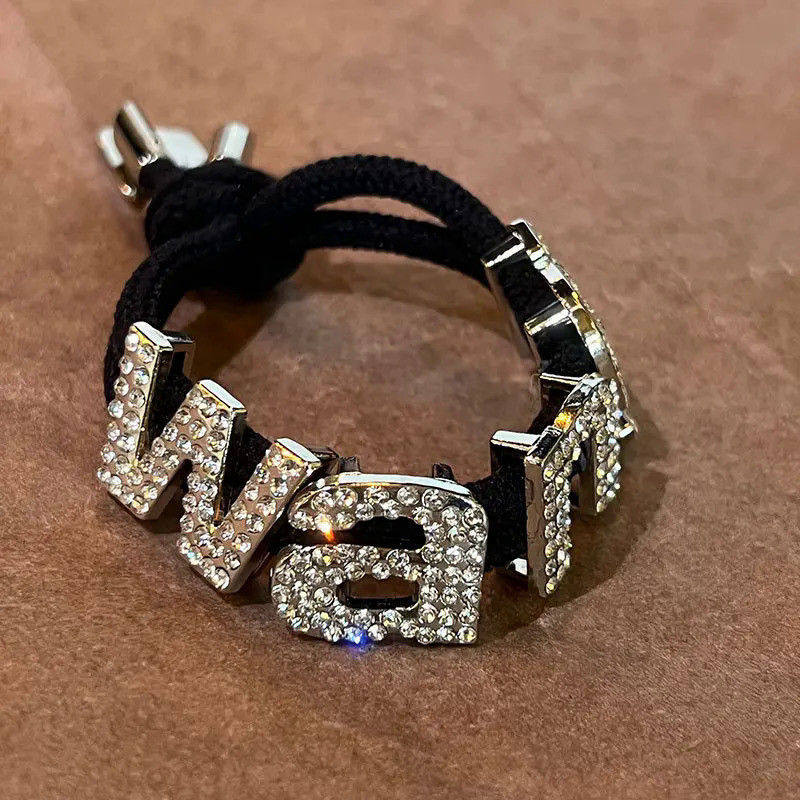 Ikat Rambut Ikat Rambut Logam Huruf Gotik Perak Cincin Rambut Punk Anak Perempuan Modis Ikat Rambut 