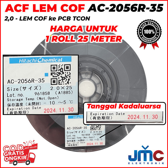 

1Roll 25meter Lem Acf Ac-7206U Ac-2056R Perekat Cof Tcon 1.5mm / 2.0mm HRG DISKON