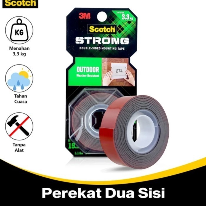 

3M Scotch Stronge Outdoor Tape 19mm x 1,5m Outdoor Weather Proof 411-S HOT SALE