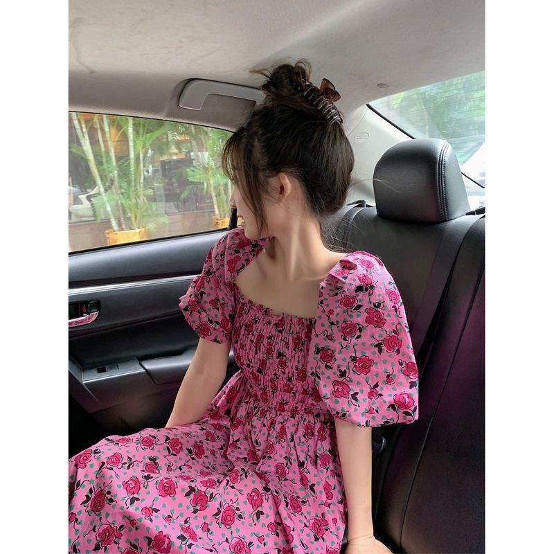 Female2024Summer Pink Sweet Loose Slimming Waist Slimming Dress