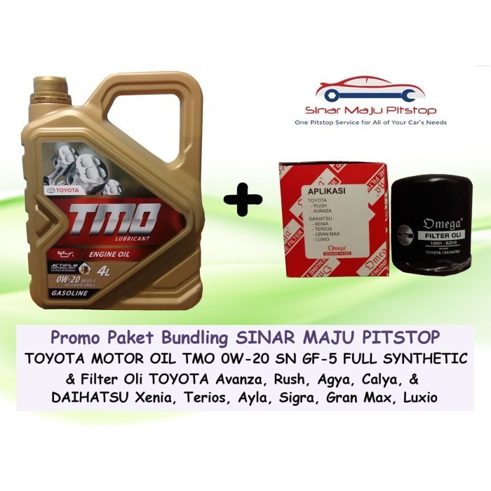PAKET OLI MOBIL TMO 0W-20 API SN & FILTER OLI TOYOTA AGYA & CALYA