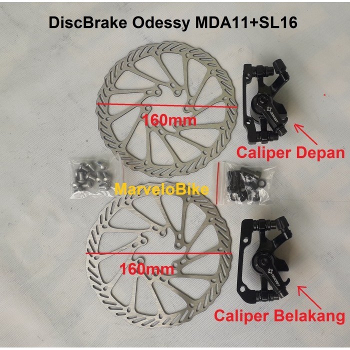 DISCBRAKE REM DISC CAKRAM SEPEDA LIPAT MTB BALAP ODESSY MDA11+SL16 SET