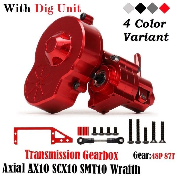 Gearbox Metal Dig Unit Cutoff Axial SCX10 SMT10 Wraith Rc Car 48p 87t