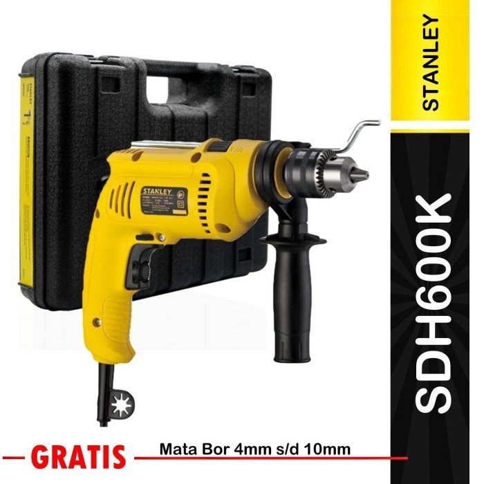 Mesin Bor Tembok Stanley SDH600K-B1 550W, Chuck 13mm, Listrik