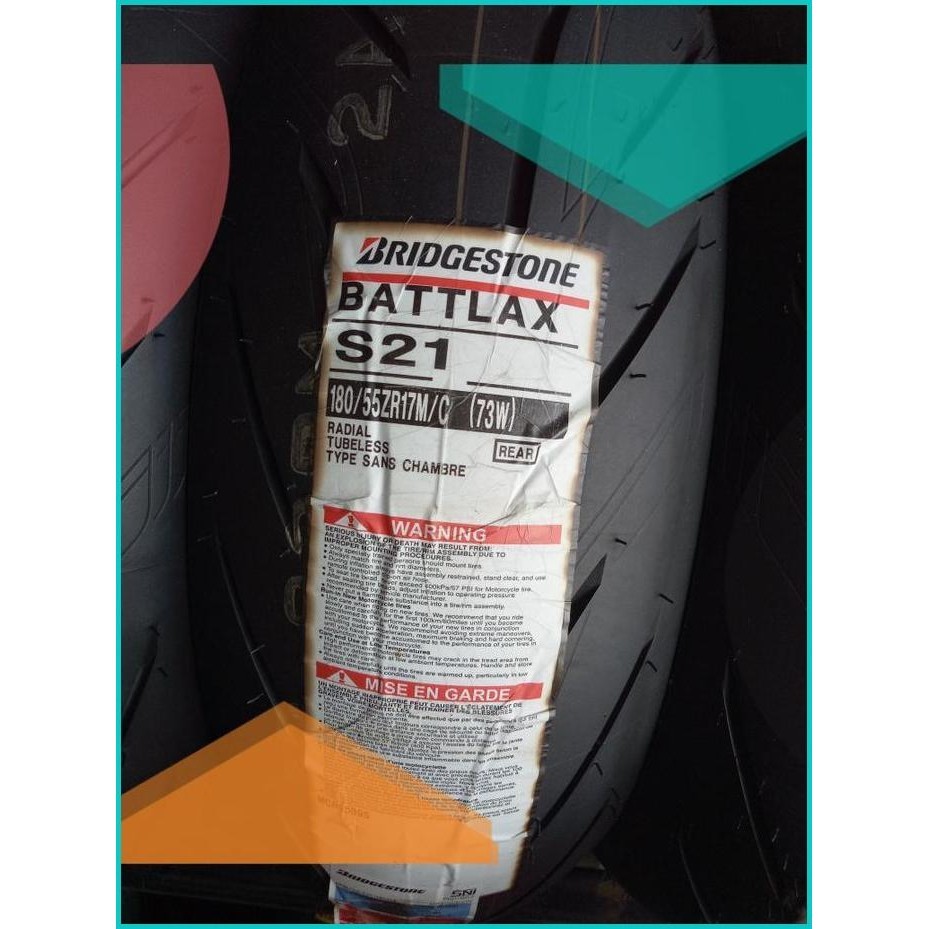 BAN LUAR BRIDGESTONE /BATTLAX UKURAN 180/55 ZR17 M/C (78W) TIPE S-21 1