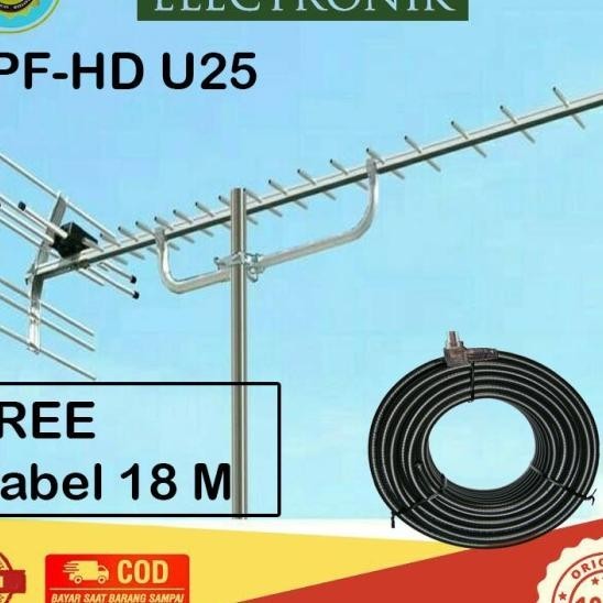 Berkualitas| ANTENA DIGITAL/ANTENA LUAR DIGITAL PF HD-U25 - FREE Kabel 18 Meter