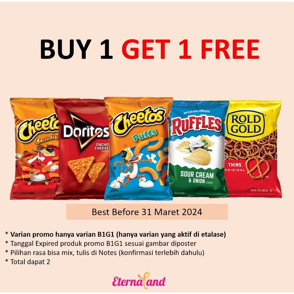 

POI (PROMO ITEM SNACKS) CHEETOS, CHESTER, FUNYUN, RUFFLES - SESUAI VARIAN TERLARIS