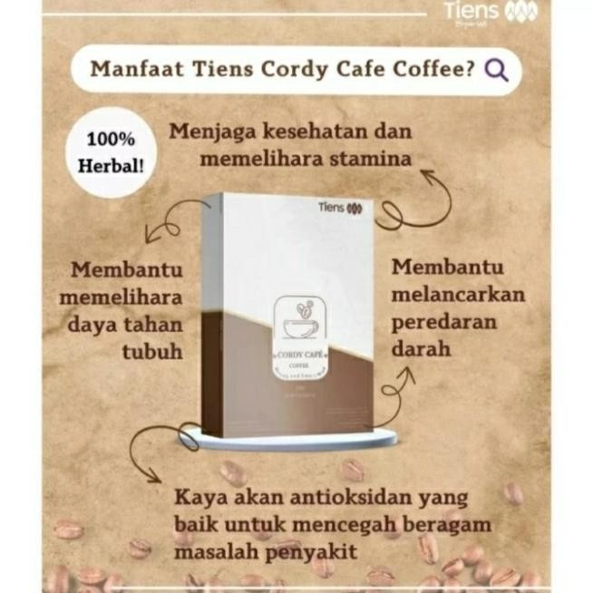 

Baru Terlaris Cordy Cafe Coffee 100%ori Kopi sehat kuat nikmat Isi 10sachet Kode Ql 008