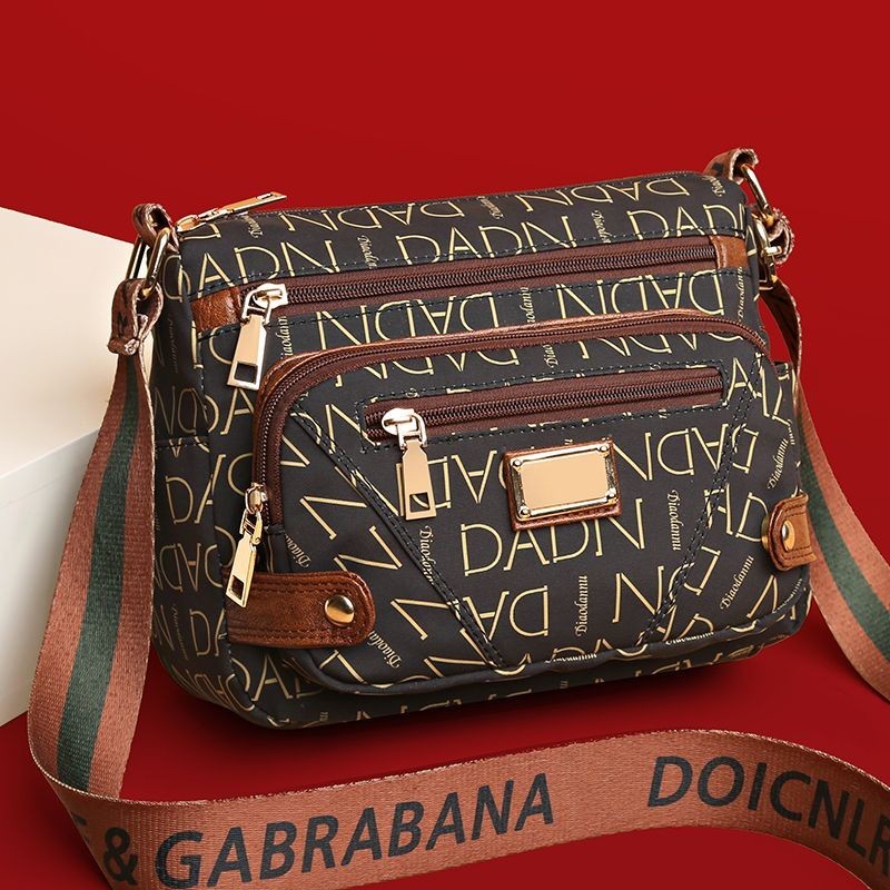 Tas Selempang Satu Bahu Kain Oxford Multi-lapis, Tas Kurir untuk Nenek