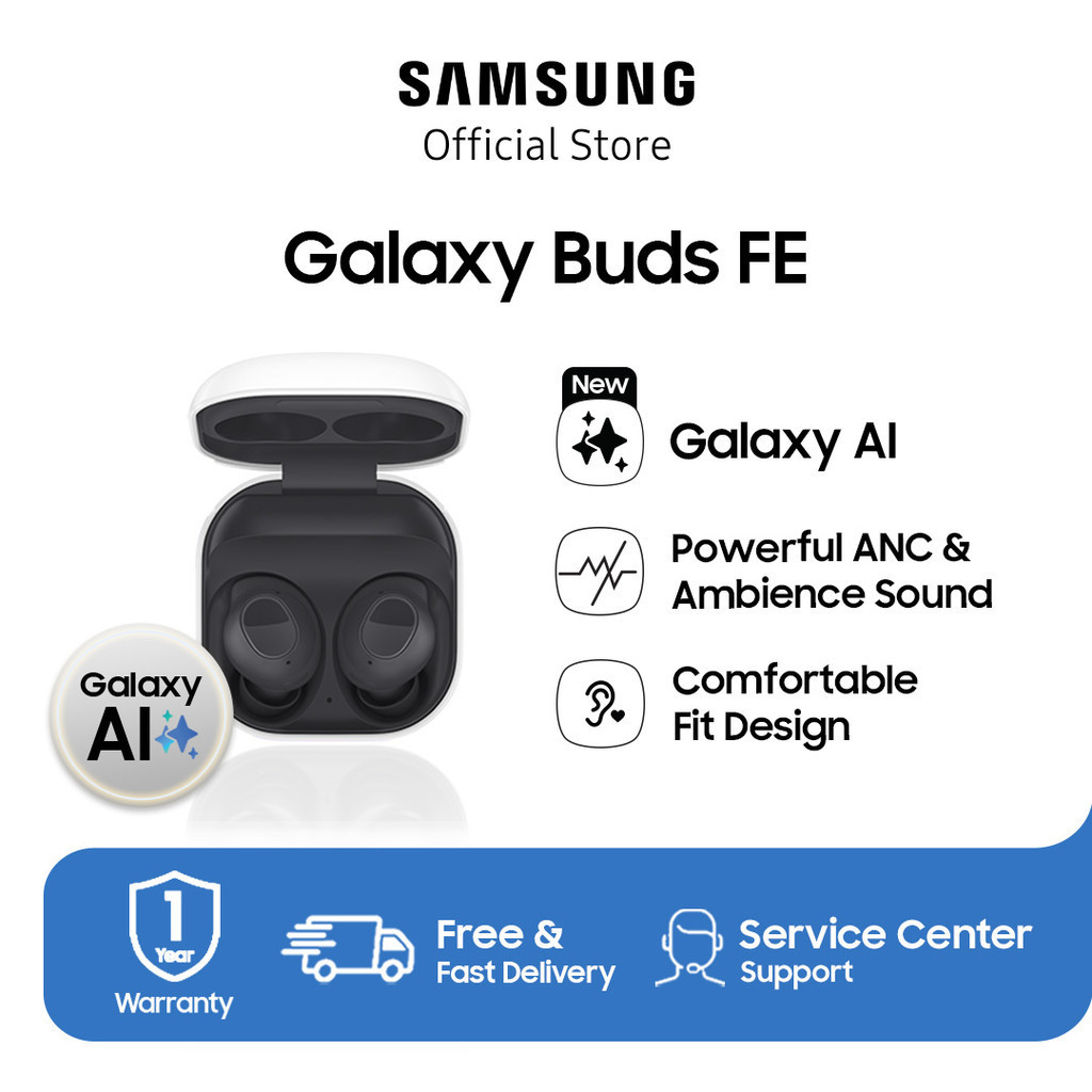 Samsung Galaxy Buds FE - Graphite, Galaxy AI, Handphone AI, Buds AI