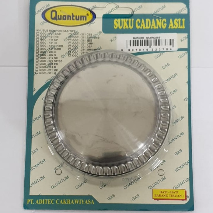 Sparepart Kompor Quantum Gas Burner Stainless