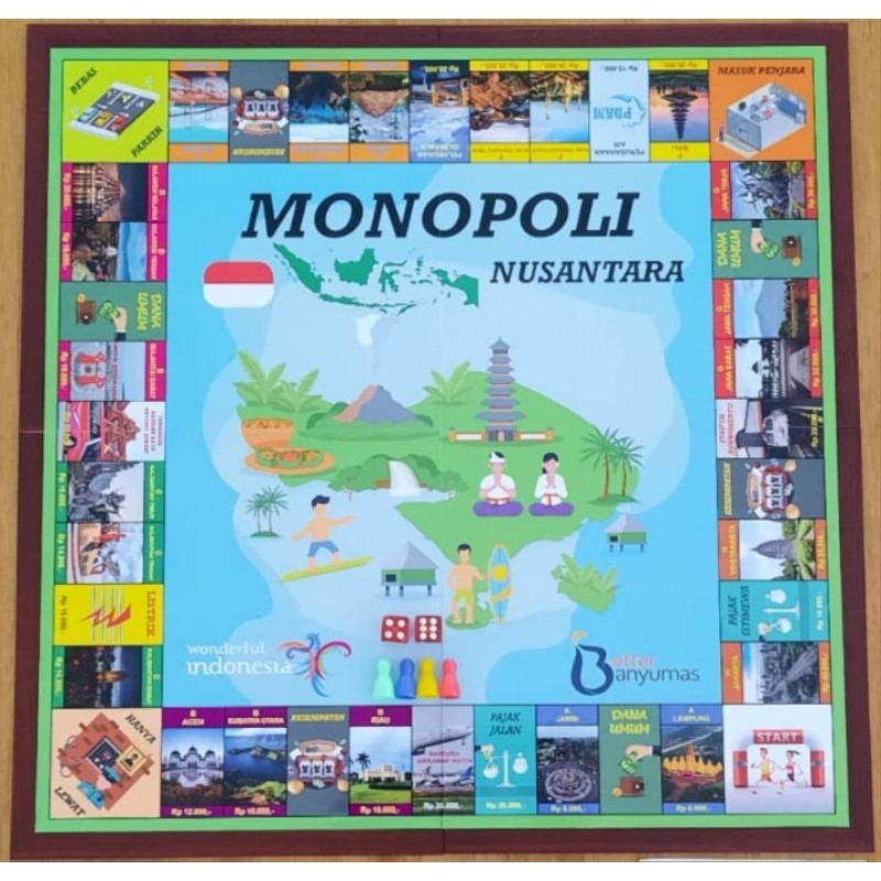Original Papan Monopoli/Monopoly Nusantara Versi Premium/Boardgame/Mainan Edukasi